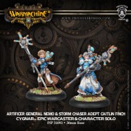 artificer general nemo and storm chaser adept caitlin finch cygnar epic warcaster and character solo